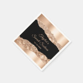 バラ金ゴールドとブラックグラムティアーズSweet sixteen スタンダードカクテルナプキン (角)