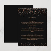 バラ金ゴールドとブラックグリッター詳細エンクロージャカード 招待状 (正面/裏面)