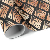 バラ金ゴールドとブラックダイヤモンドアールデコパターン ラッピングペーパー (ロールコーナー)