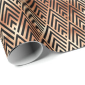 バラ金ゴールドとブラックダイヤモンドアールデコパターン ラッピングペーパー (ロールコーナー)