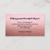 バラ金ゴールドとブラックネイリスト名刺 名刺 (裏面)