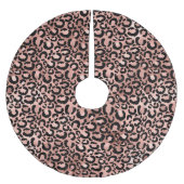 バラ金ゴールドとブラックヒョウの斑点 ブラッシュドポリエステルツリースカート (正面)