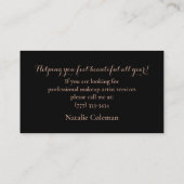 バラ金ゴールドとブラックメイクアップアーティストの名刺 名刺 (裏面)