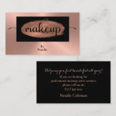 バラ金ゴールドとブラックメイクアップアーティストの名刺 名刺 (正面/裏面)