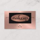 バラ金ゴールドとブラックメイクアップアーティストの名刺 名刺 (正面)