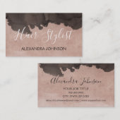 バラ金ゴールドとブラック抽象芸術モダン美容師 名刺 (正面/裏面)