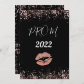 バラ金ゴールドとブラック招待状 招待状 (正面/裏面)