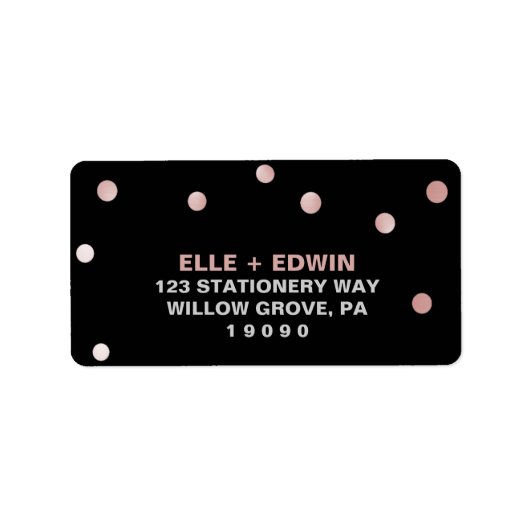 バラ金ゴールドとブラック |グラム紙吹雪結婚ズ ラベル (正面)