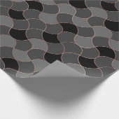 バラ金ゴールドとブラック ラッピングペーパー (角)