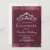 バラ金ゴールドとブルゴーニュキンセアニェラとティアラ 招待状 (正面)