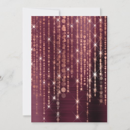 バラ金ゴールドとブルゴーニュキンセアニェラとティアラ 招待状 (裏面)