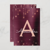 バラ金ゴールドとブルゴーニュスパークルバースデーパーティー 招待状 (正面/裏面)