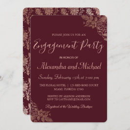 バラ金ゴールドとブルゴーニュバラ婚約パーティ 招待状