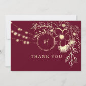 バラ金ゴールドとブルゴーニュ結婚ーズ サンキューカード (正面)