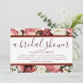 バラ金ゴールドとブルゴーニュ花ブライダルシャワー 招待状 (スタンド正面)