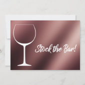 バラ金ゴールドとホワイトストックバーカップルのシャワー 招待状 (裏面)