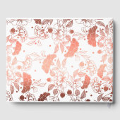 バラ金ゴールドとホワイトフローラリースエレガントな結婚式 ゲストブック (裏面)