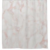 バラ金ゴールドとホワイトマーブルフェイクリング シャワーカーテン (正面)