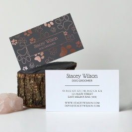 バラ金ゴールドとミッドグレードッグウォーカーポープリント 名刺