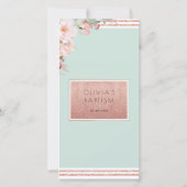 バラ金ゴールドとミントフローラバプテスブックマークフェイズ サンキューカード (裏面)