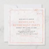 バラ金ゴールドと大理石 |サプライズ退職パーティー 招待状 (裏面)