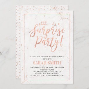 バラ金ゴールドと大理石  サプライズ退職パーティー 招待状