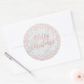 バラ金ゴールドと大理石「メリークリスマス」のシール ラウンドシール (封筒)