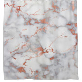 バラ金ゴールドと灰色の大理石 シャワーカーテン (正面)