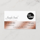 バラ金ゴールドと白グリッタースターとロゴモダン 名刺 (裏面)