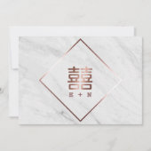 バラ金ゴールドと白中国の大理石の日付の保存 セーブザデート (正面)