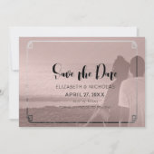 バラ金ゴールドと白中国の大理石の日付の保存 セーブザデート (裏面)