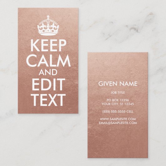 バラ金ゴールドと白保のCalm and Edit文字 名刺 (正面/裏面)
