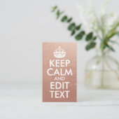 バラ金ゴールドと白保のCalm and Edit文字 名刺 (スタンド正面)