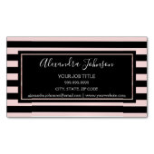 バラ金ゴールドと白大理石の髪とメイクアップ マグネット名刺 (正面)