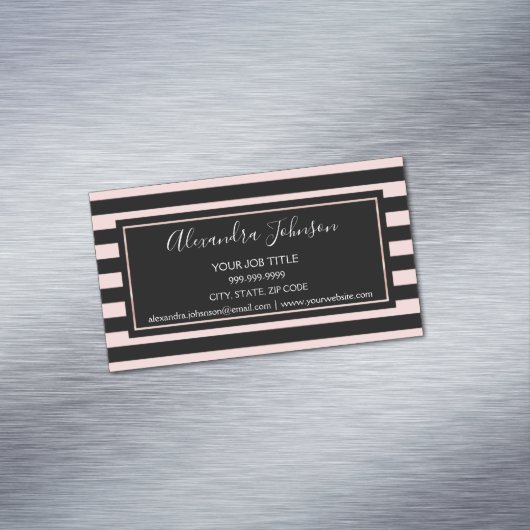 バラ金ゴールドと白大理石の髪とメイクアップ マグネット名刺 (インサイチュ)