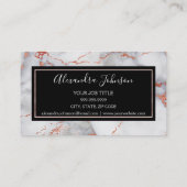 バラ金ゴールドと白大理石の髪とメイクアップ 名刺 (裏面)