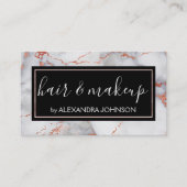 バラ金ゴールドと白大理石の髪とメイクアップ 名刺 (正面)