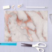 バラ金ゴールドと白灰色の大理石 薄葉紙 (クラフト)