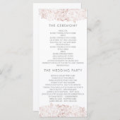 バラ金ゴールドと白 |シックなフローラ結婚式 プログラム (正面/裏面)