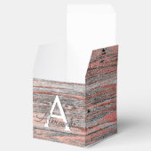 バラ金ゴールドと素朴ウッドモノグラム&イニシャル フェイバーボックス (オープン)