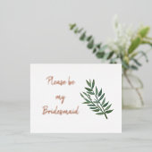 バラ金ゴールドと緑の花嫁の提案実在 箔招待状ポストカード (立ち正面)