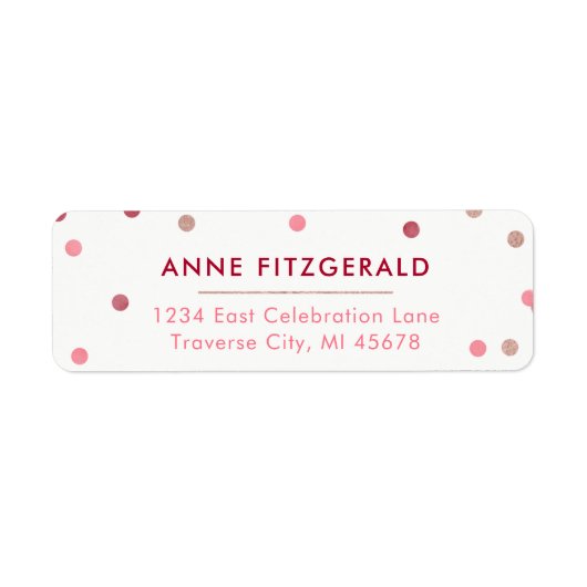 バラ金ゴールドと赤紙吹雪差出人住所ラベル ラベル (正面)