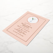 バラ金ゴールドと赤面カクテルバチェロレッテ週末 箔招待状 (回転した状態)