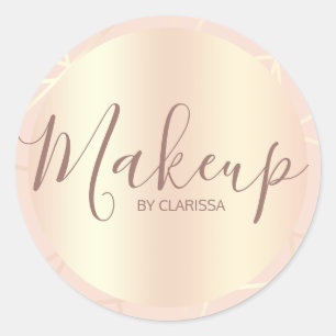 バラ金ゴールドと赤面ピンクの幾何学的パターンの構成 ラウンドシール