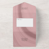 バラ金ゴールドと赤面ピンクアゲ結婚ートの全てを一つに オールインワン招待状 (外側)