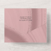 バラ金ゴールドと赤面ピンクアゲ結婚ートの全てを一つに オールインワン招待状 (裏面)