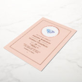 バラ金ゴールドと赤面ピンクダイヤ結婚モンドのフォイルインビ 箔招待状 (回転した状態)