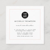 バラ金ゴールドと赤面ピンクロゴ旅行 スクエア名刺 (裏面)