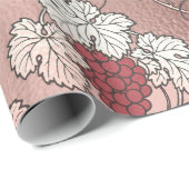 バラ金ゴールドと赤面ピンクワフランスのインをテーマ ラッピングペーパー (ロールコーナー)