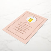 バラ金ゴールドと赤面ピンク旅行バチェロレッテ 箔招待状 (回転した状態)